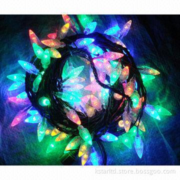 RGB LED string light with 5 meters length and 50 LEDs, decorative ornament on each LED